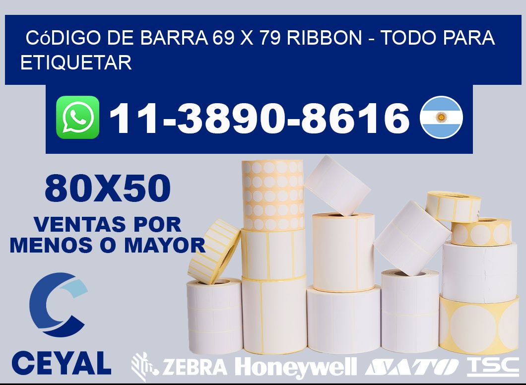 código de barra 69 x 79 ribbon - Todo para Etiquetar