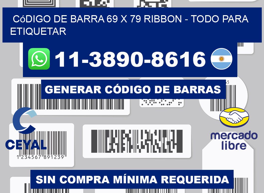 código de barra 69 x 79 ribbon - Todo para Etiquetar
