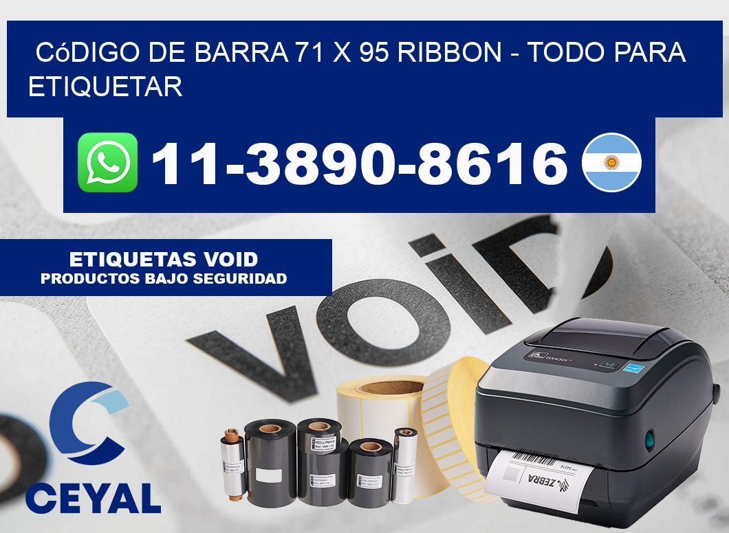 código de barra 71 x 95 ribbon - Todo para Etiquetar