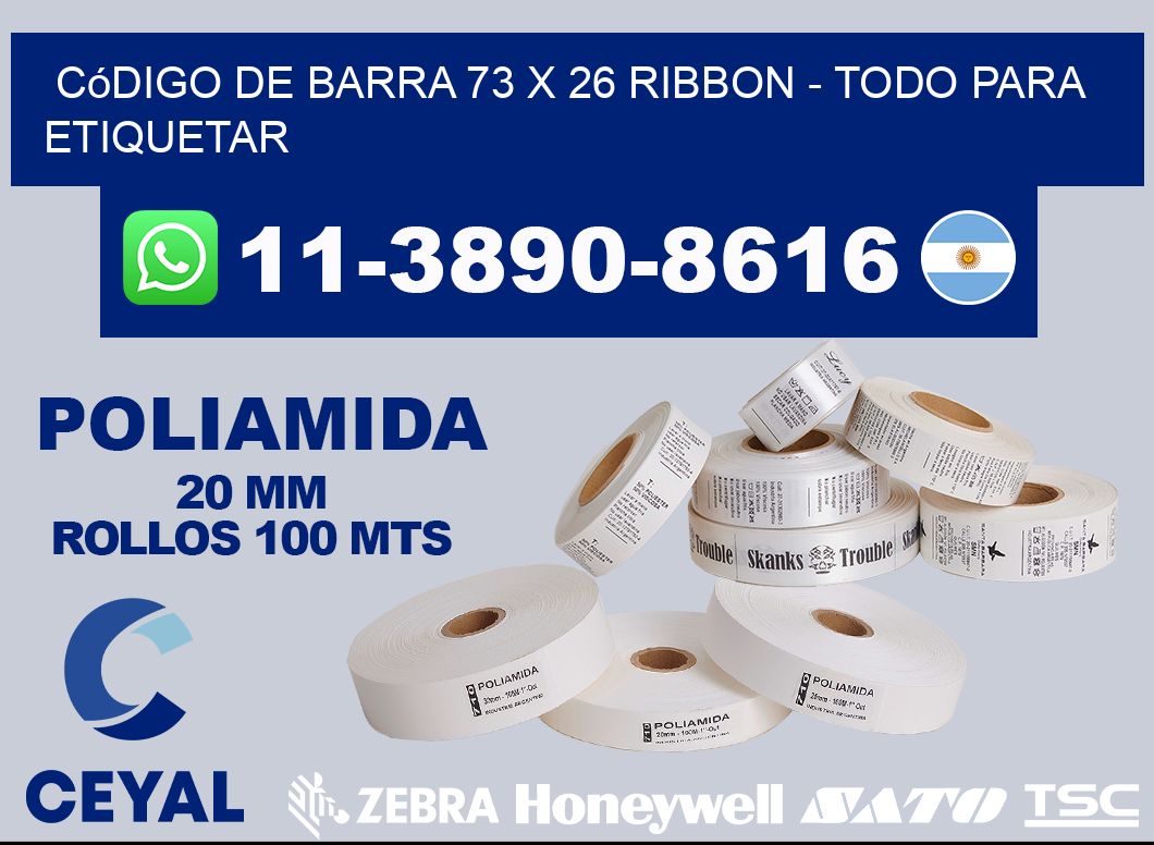 código de barra 73 x 26 ribbon - Todo para Etiquetar