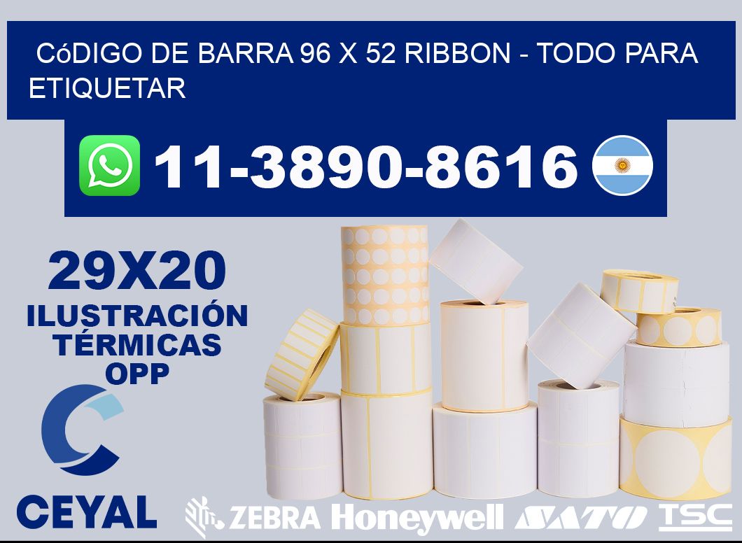 código de barra 96 x 52 ribbon - Todo para Etiquetar
