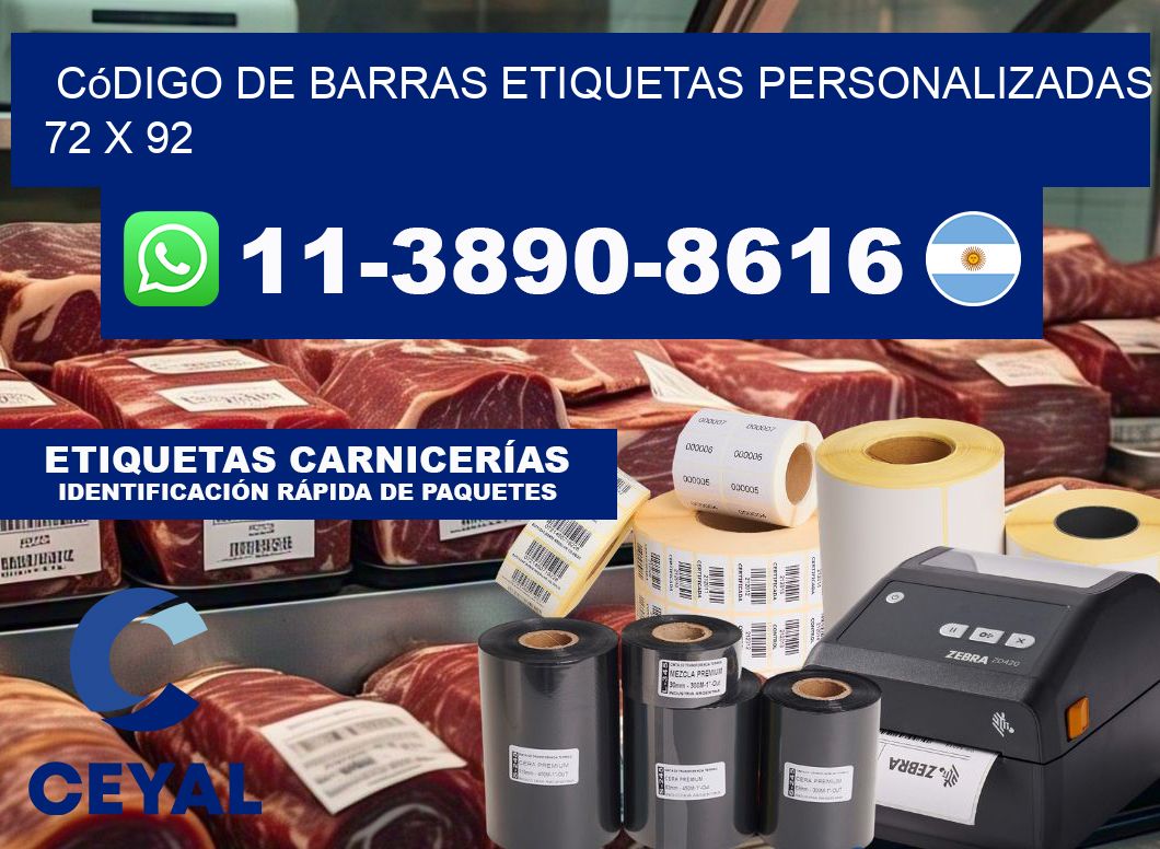 código de barras etiquetas personalizadas 72 x 92