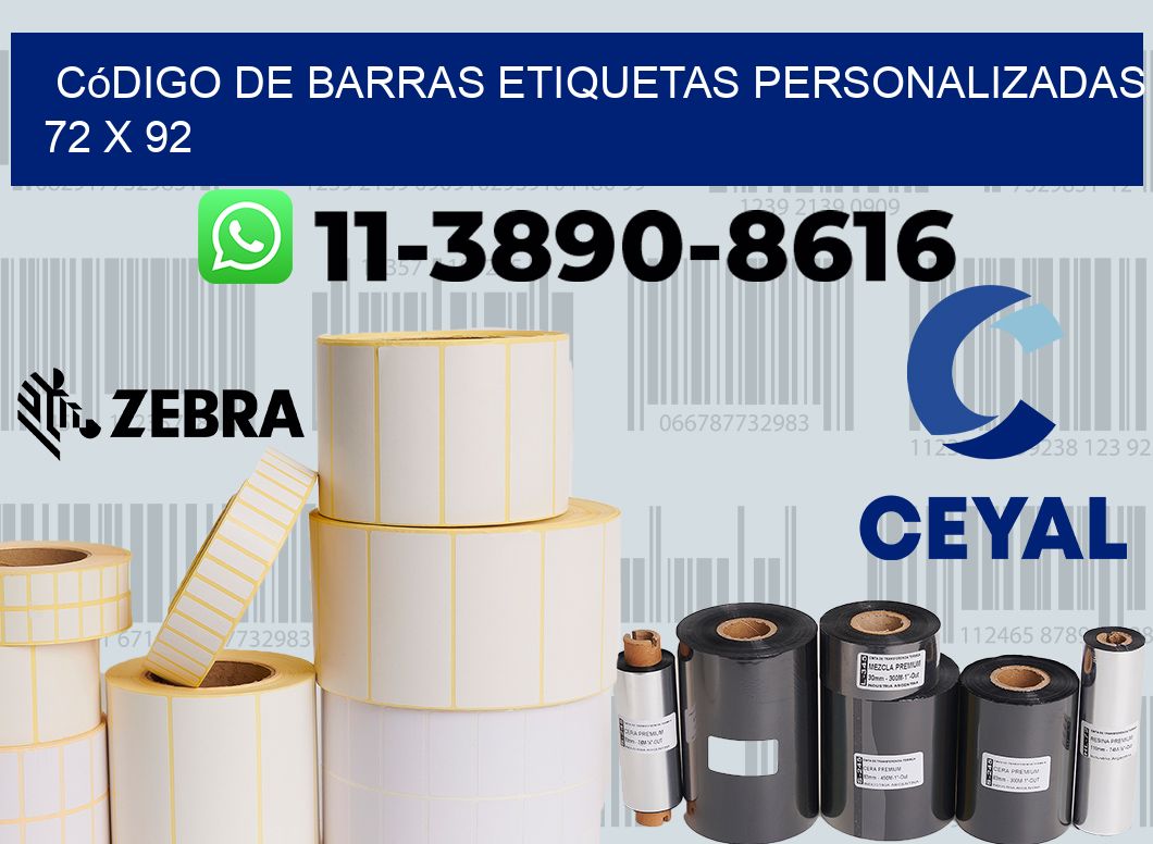 código de barras etiquetas personalizadas 72 x 92