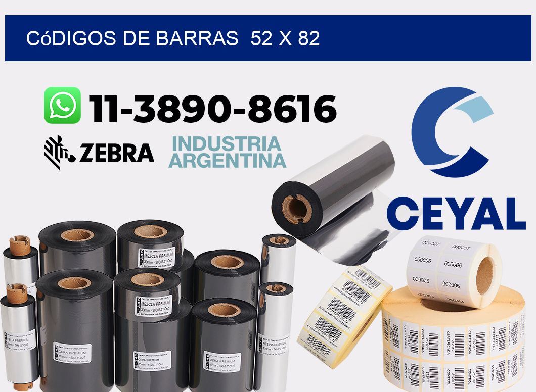 códigos de barras 52 x 82