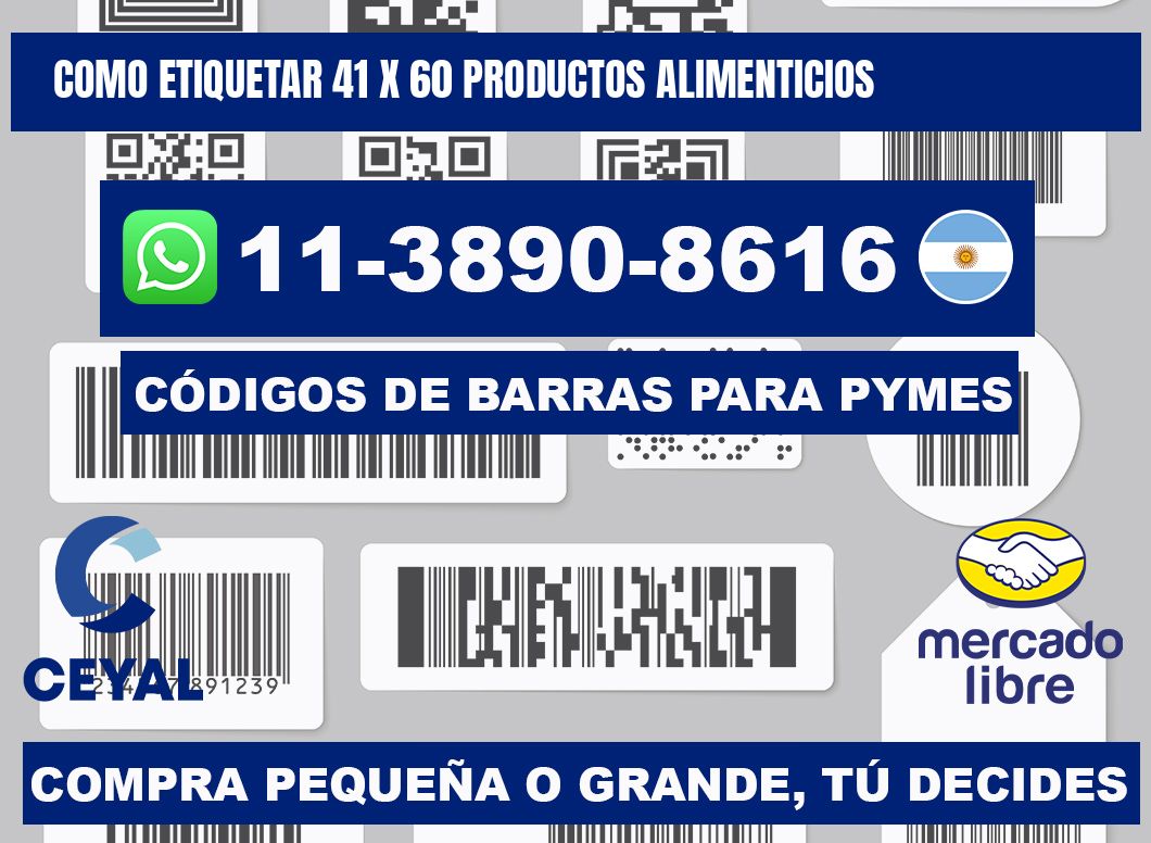 como etiquetar 41 x 60 productos alimenticios