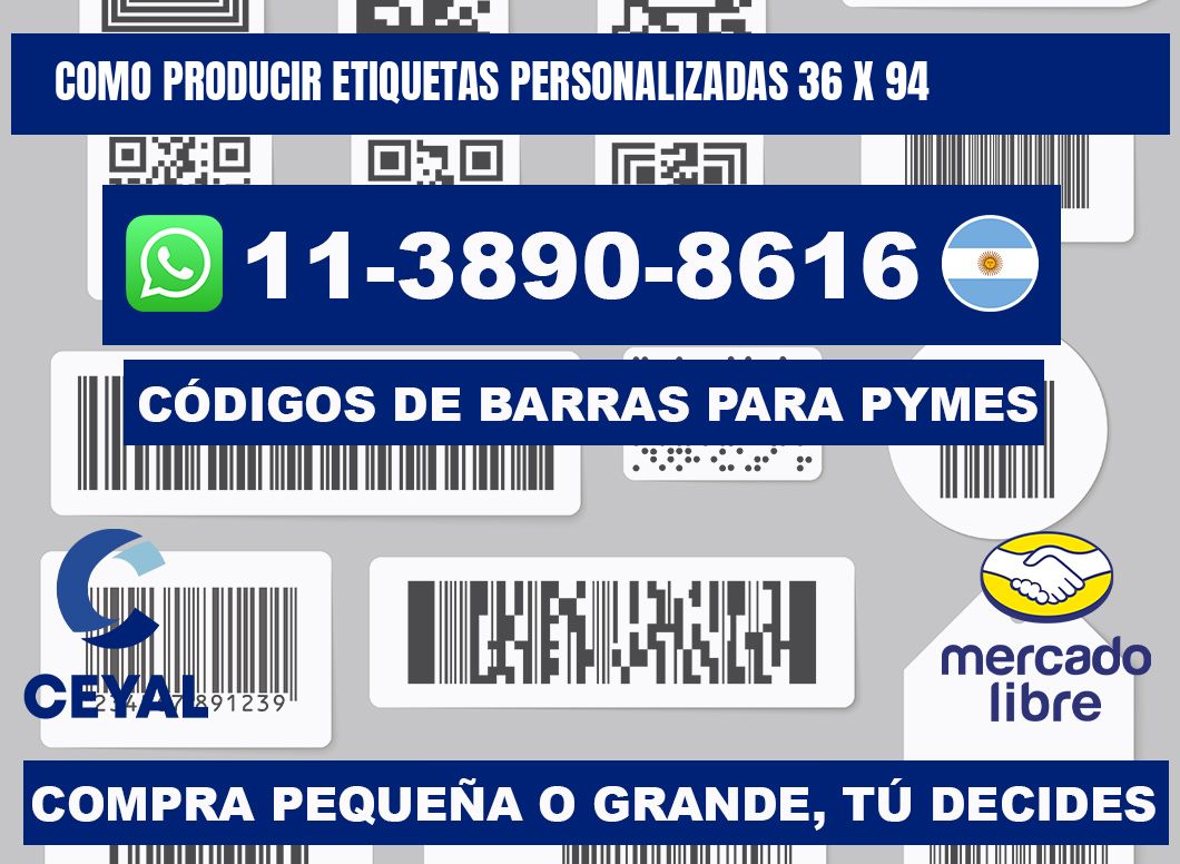 como producir etiquetas personalizadas 36 x 94