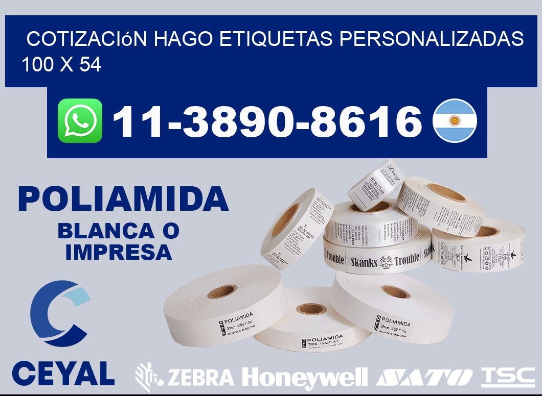 cotización hago etiquetas personalizadas 100 x 54