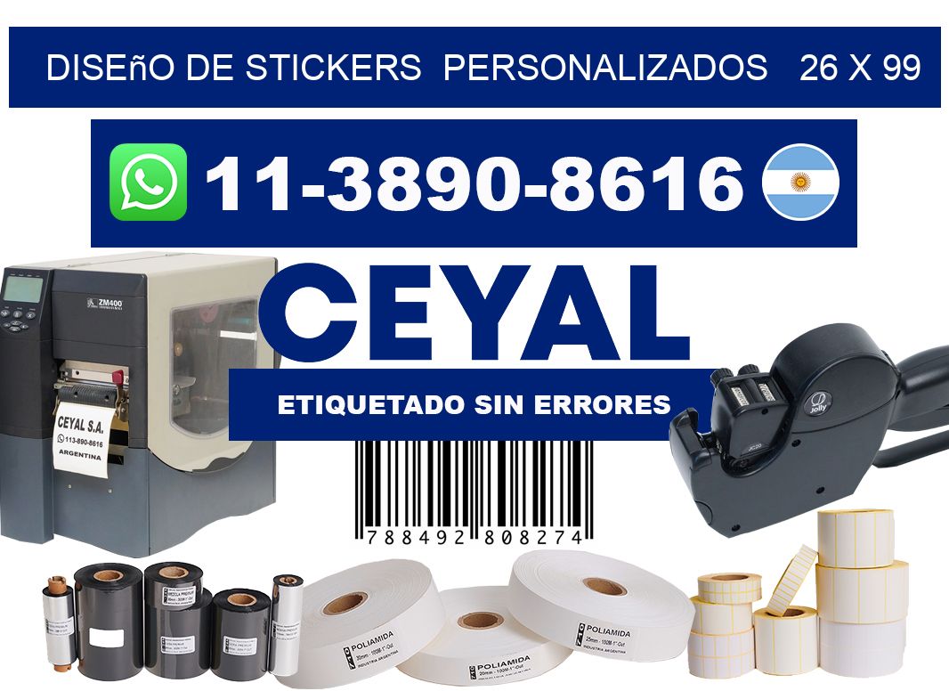 diseño de stickers  personalizados   26 x 99