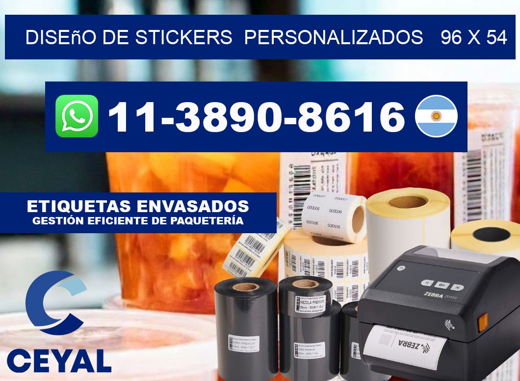 diseño de stickers  personalizados   96 x 54