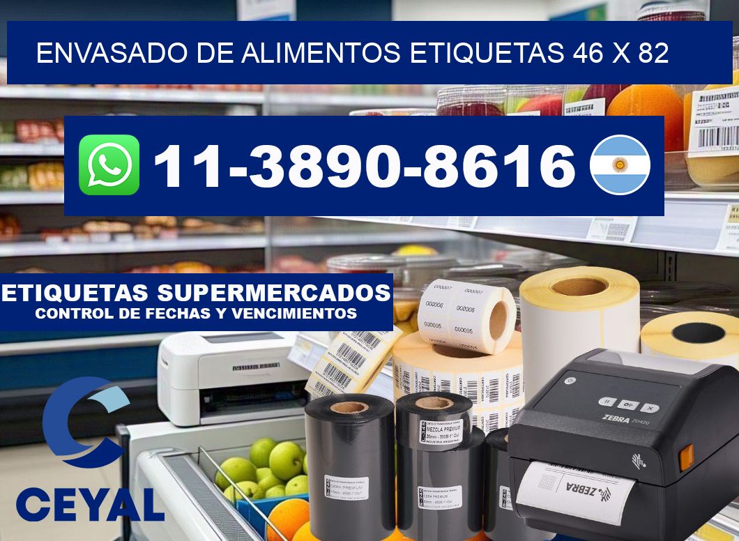 envasado de alimentos Etiquetas 46 x 82