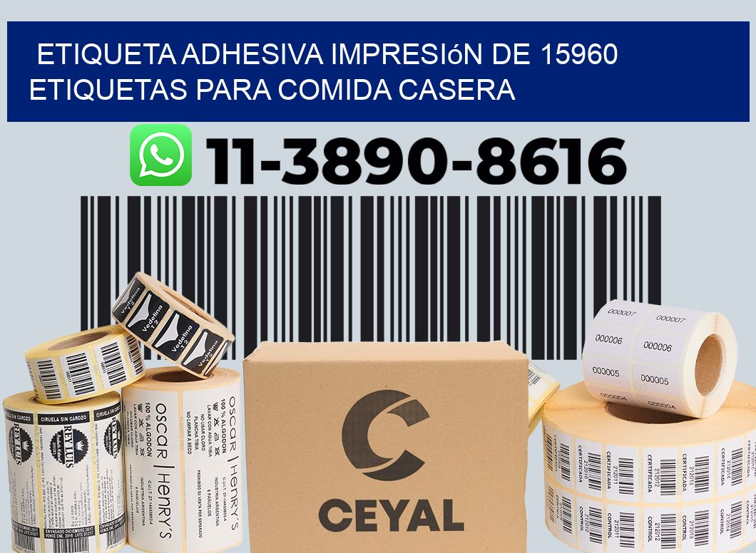 etiqueta adhesiva impresión de 15960 etiquetas para comida casera