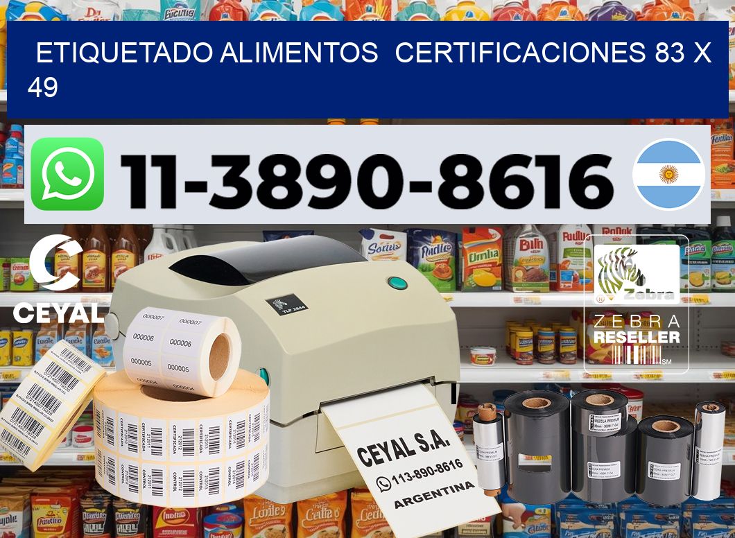 etiquetado alimentos  Certificaciones 83 x 49