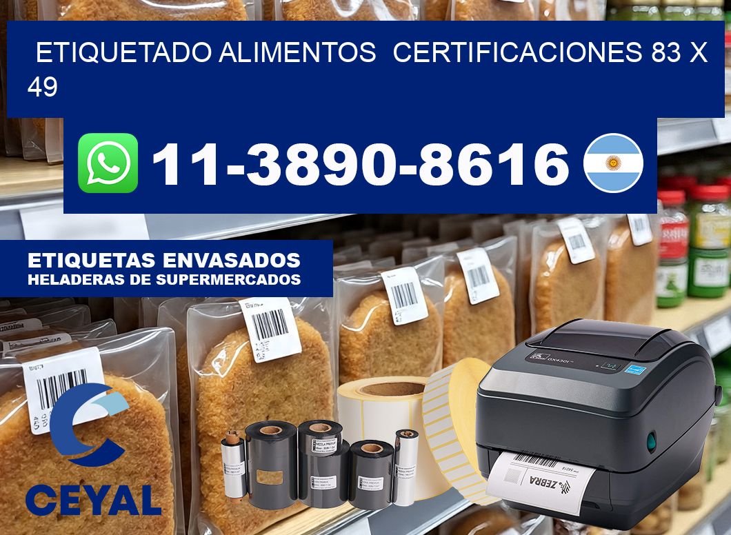 etiquetado alimentos  Certificaciones 83 x 49