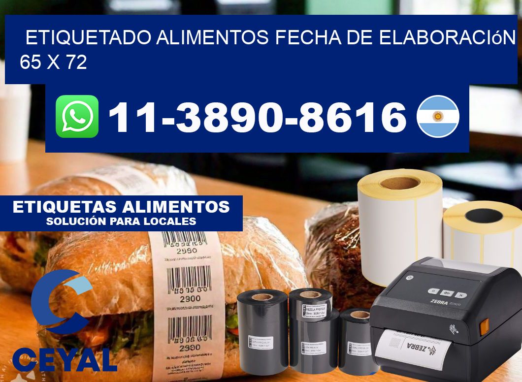 etiquetado alimentos Fecha de elaboración 65 x 72