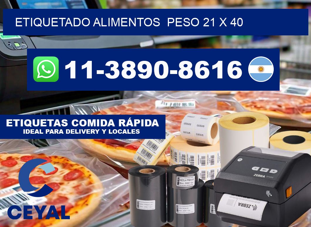 etiquetado alimentos Peso 21 x 40