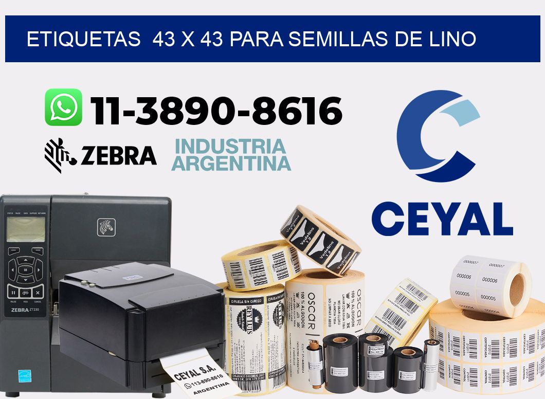 etiquetas  43 x 43 para Semillas de lino