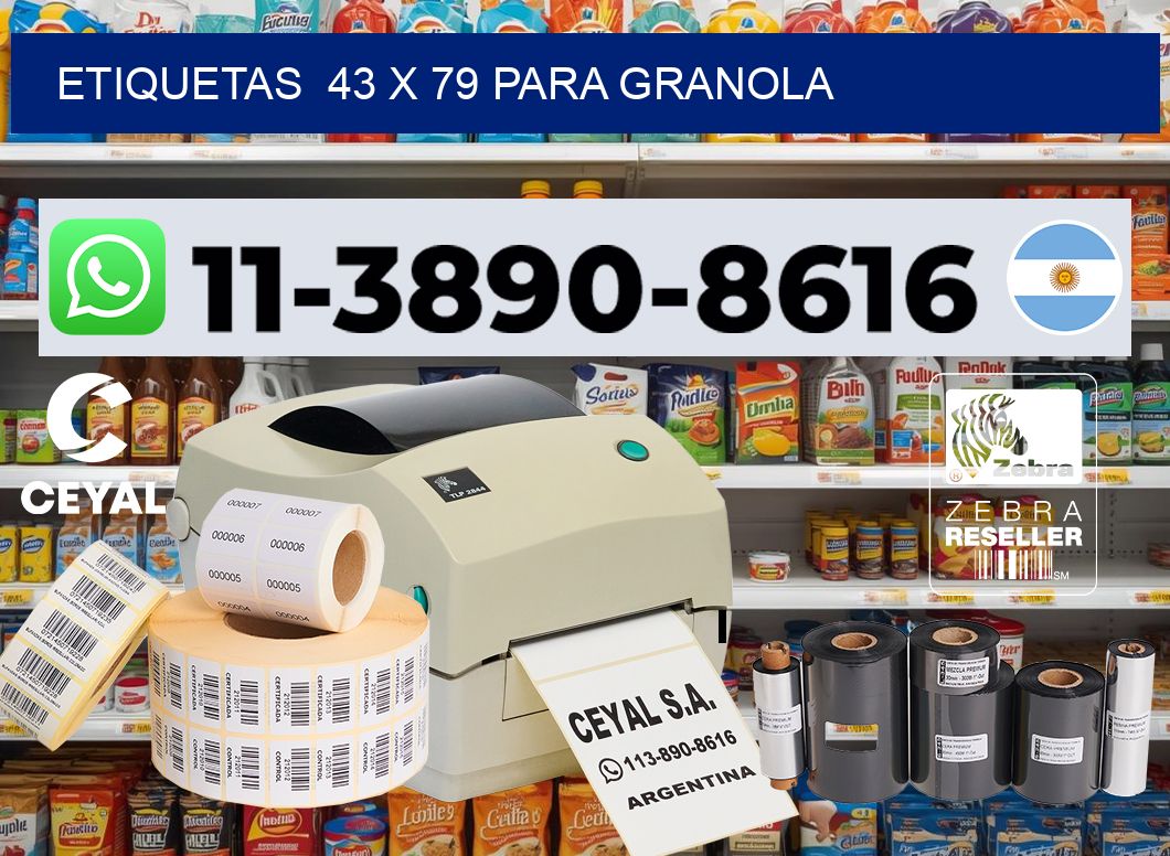 etiquetas 43 x 79 para Granola