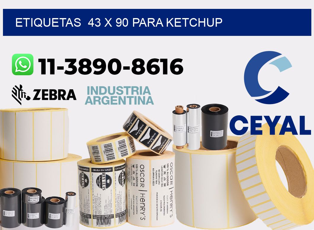 etiquetas  43 x 90 para Ketchup