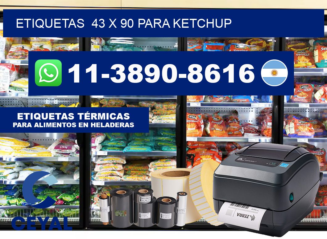 etiquetas  43 x 90 para Ketchup