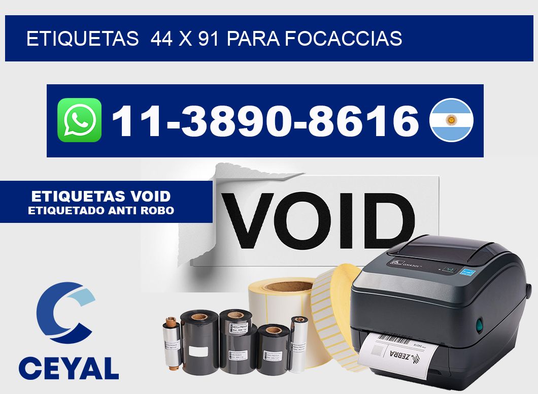 etiquetas 44 x 91 para Focaccias