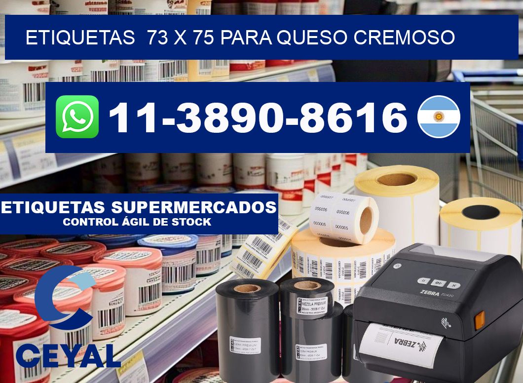 etiquetas  73 x 75 para Queso cremoso