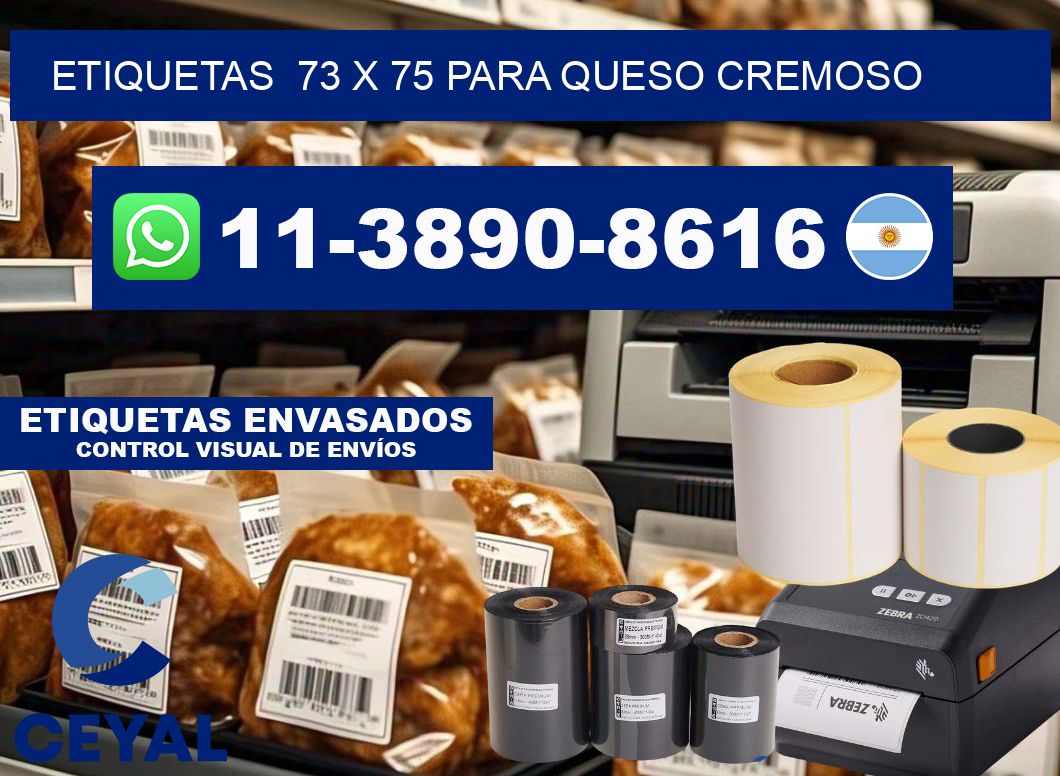 etiquetas  73 x 75 para Queso cremoso