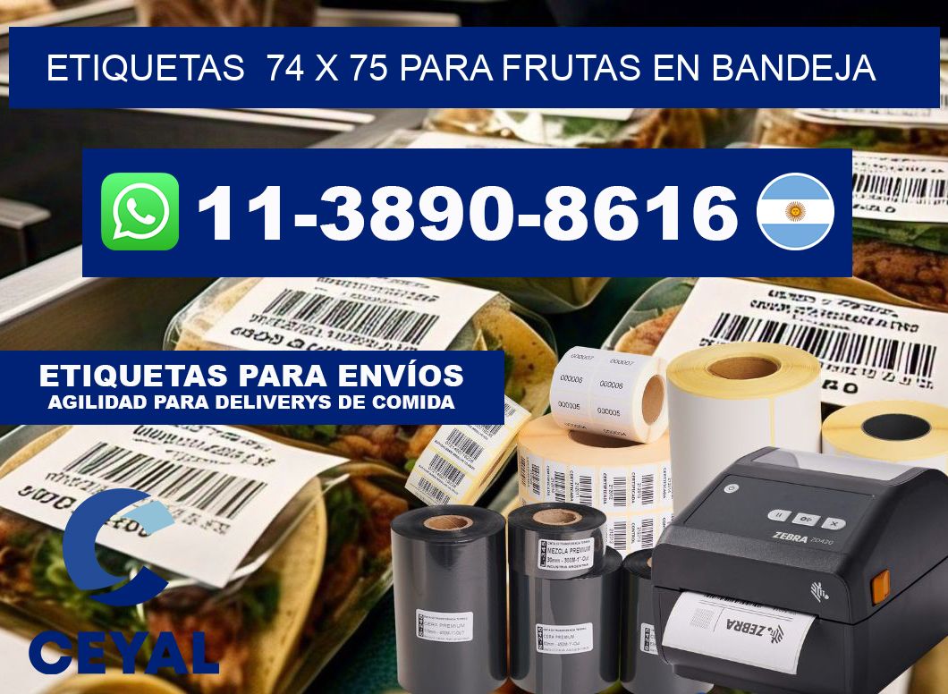 etiquetas  74 x 75 para Frutas en bandeja