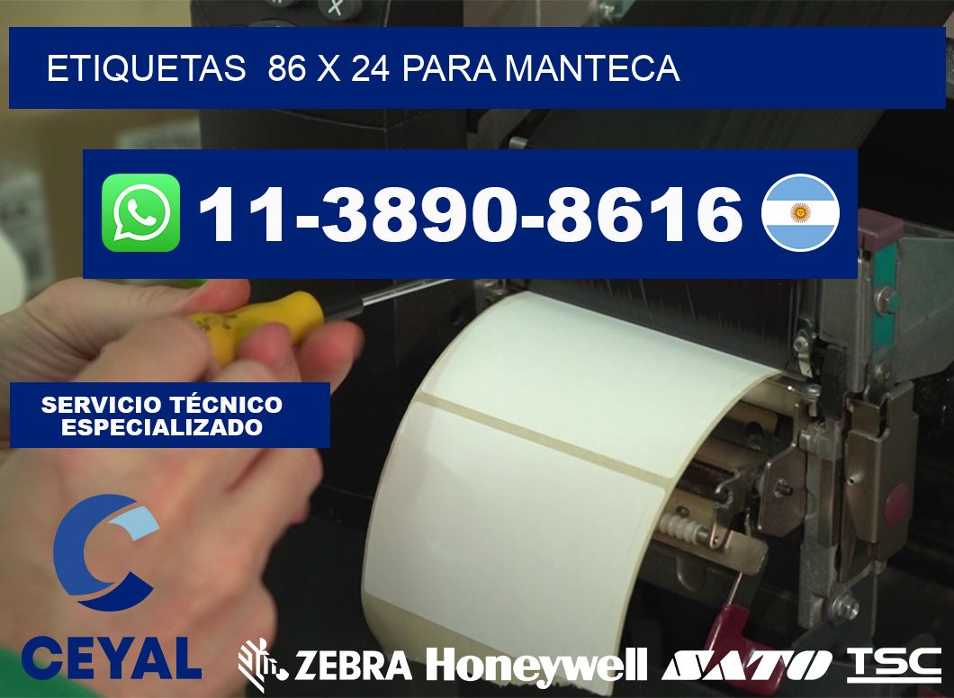 etiquetas 86 x 24 para Manteca