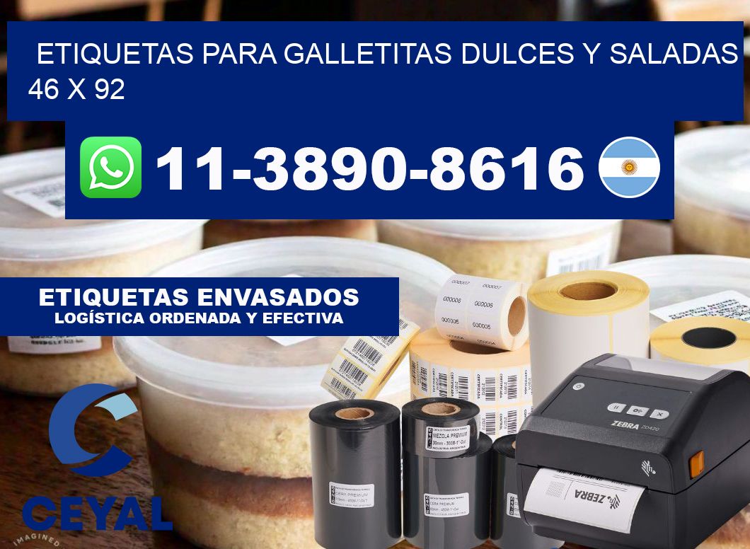 etiquetas para Galletitas dulces y saladas 46 x 92