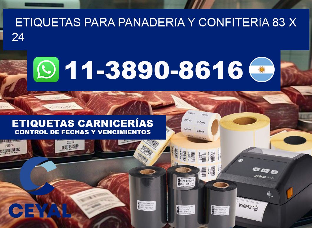 etiquetas para Panadería y confitería 83 x 24