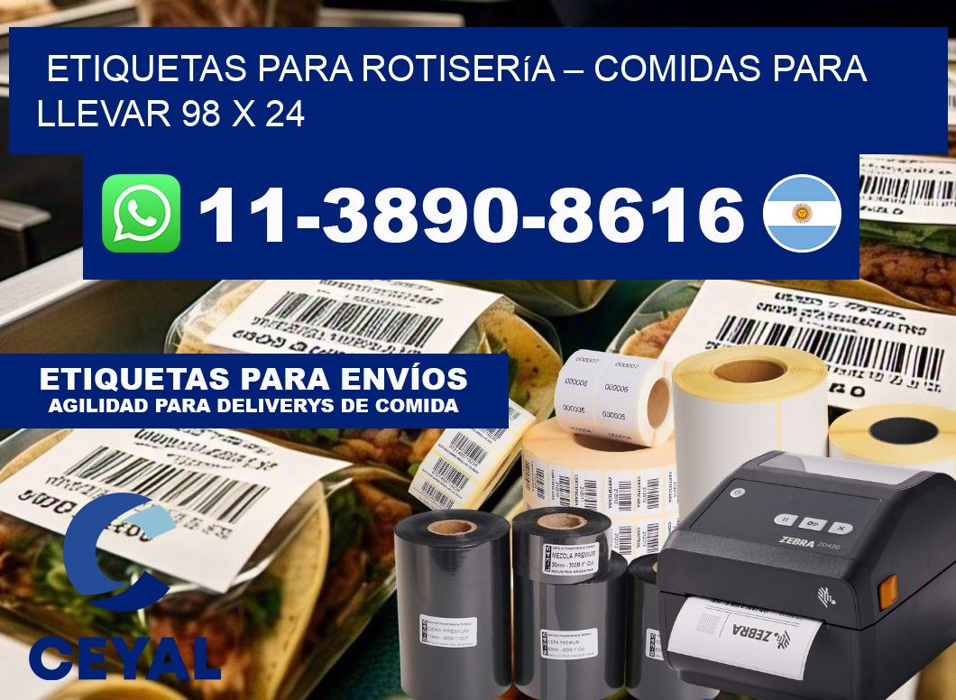etiquetas para Rotisería – comidas para llevar 98 x 24