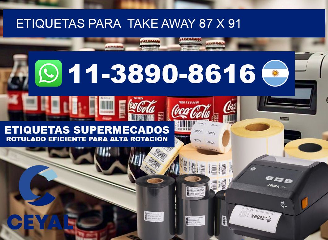 etiquetas para Take away 87 x 91