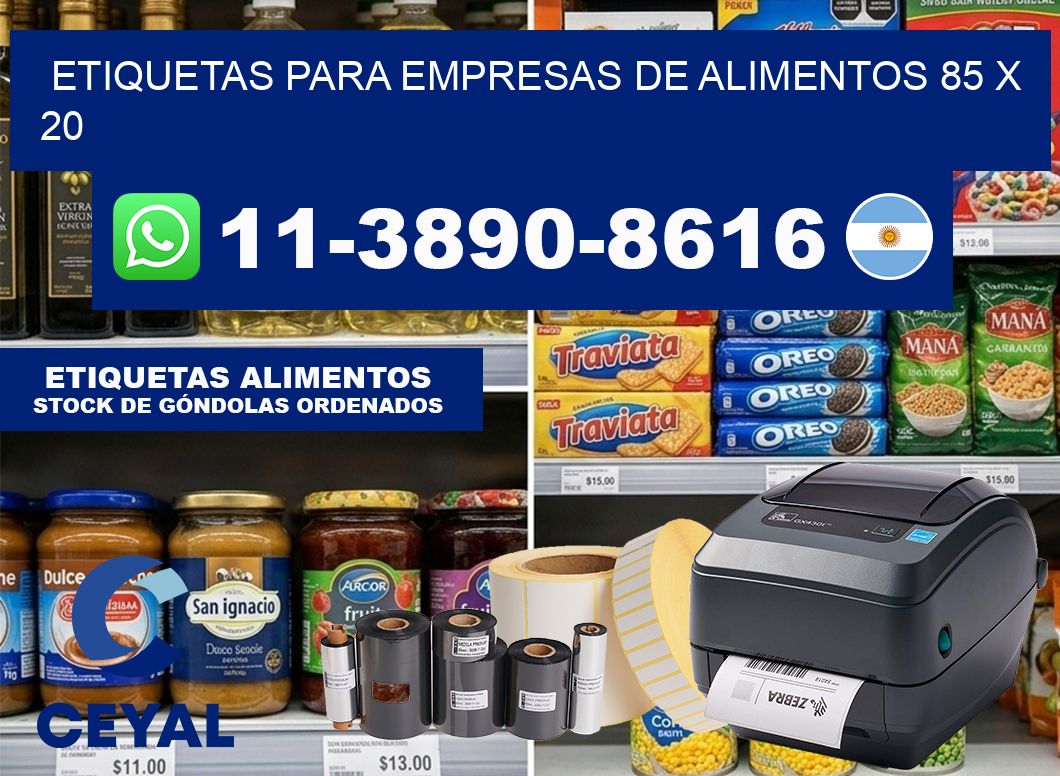 etiquetas para empresas de alimentos 85 x 20