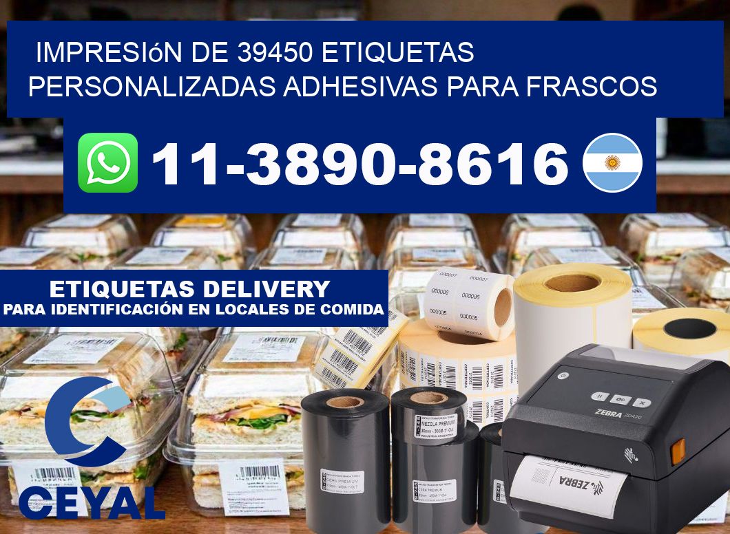 impresión de 39450 etiquetas personalizadas adhesivas para frascos