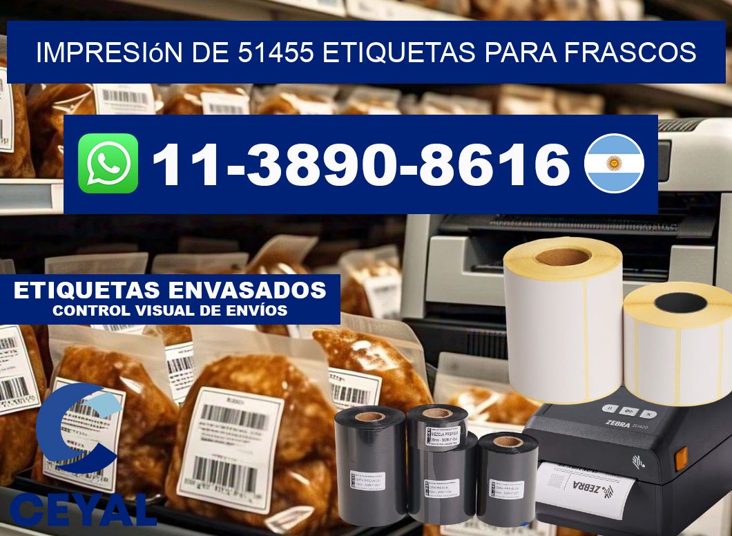 impresión de 51455 etiquetas para frascos