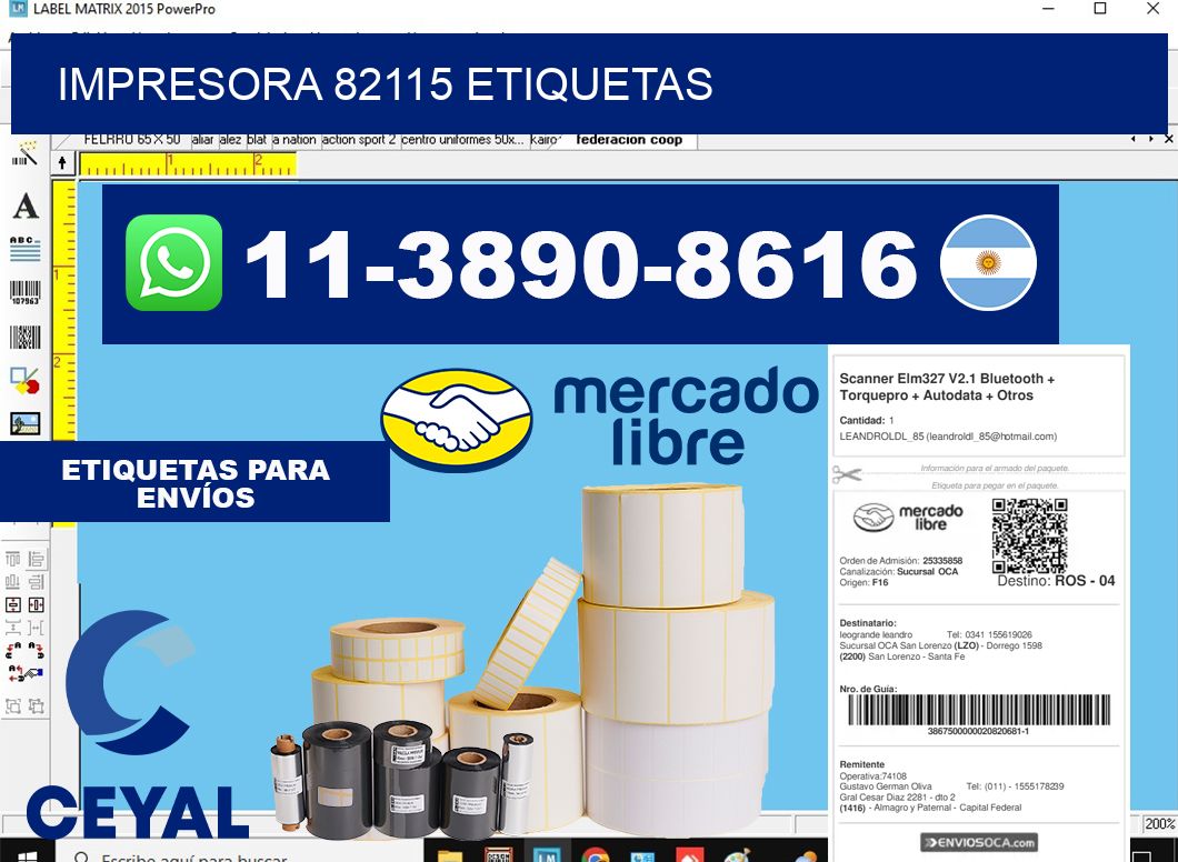 impresora 82115 etiquetas