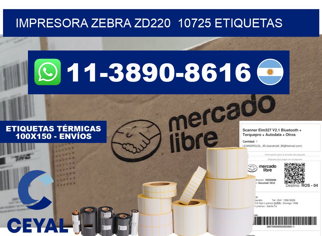 impresora zebra zd220 10725 etiquetas