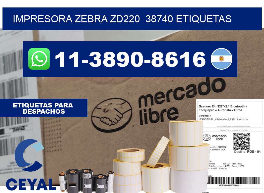 impresora zebra zd220 38740 etiquetas