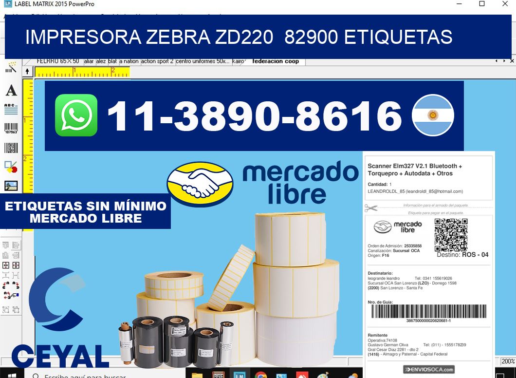 impresora zebra zd220  82900 etiquetas