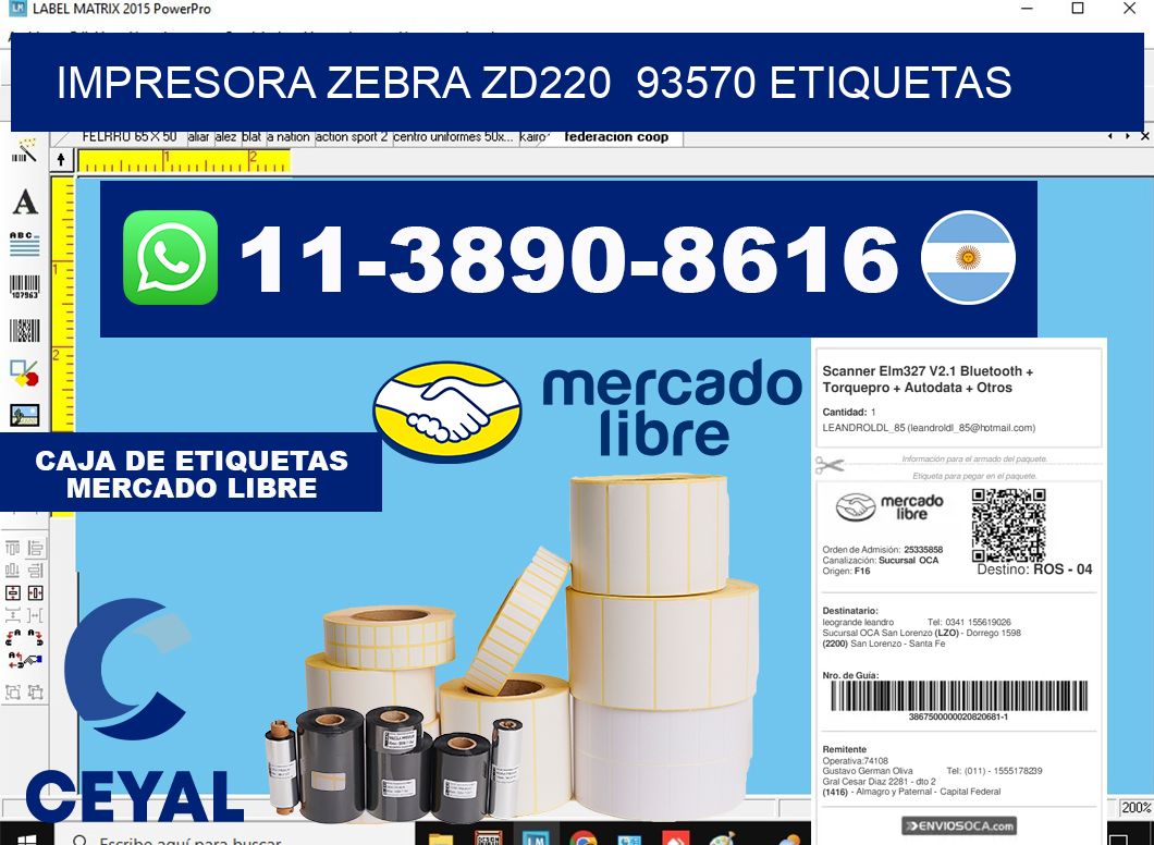 impresora zebra zd220  93570 etiquetas