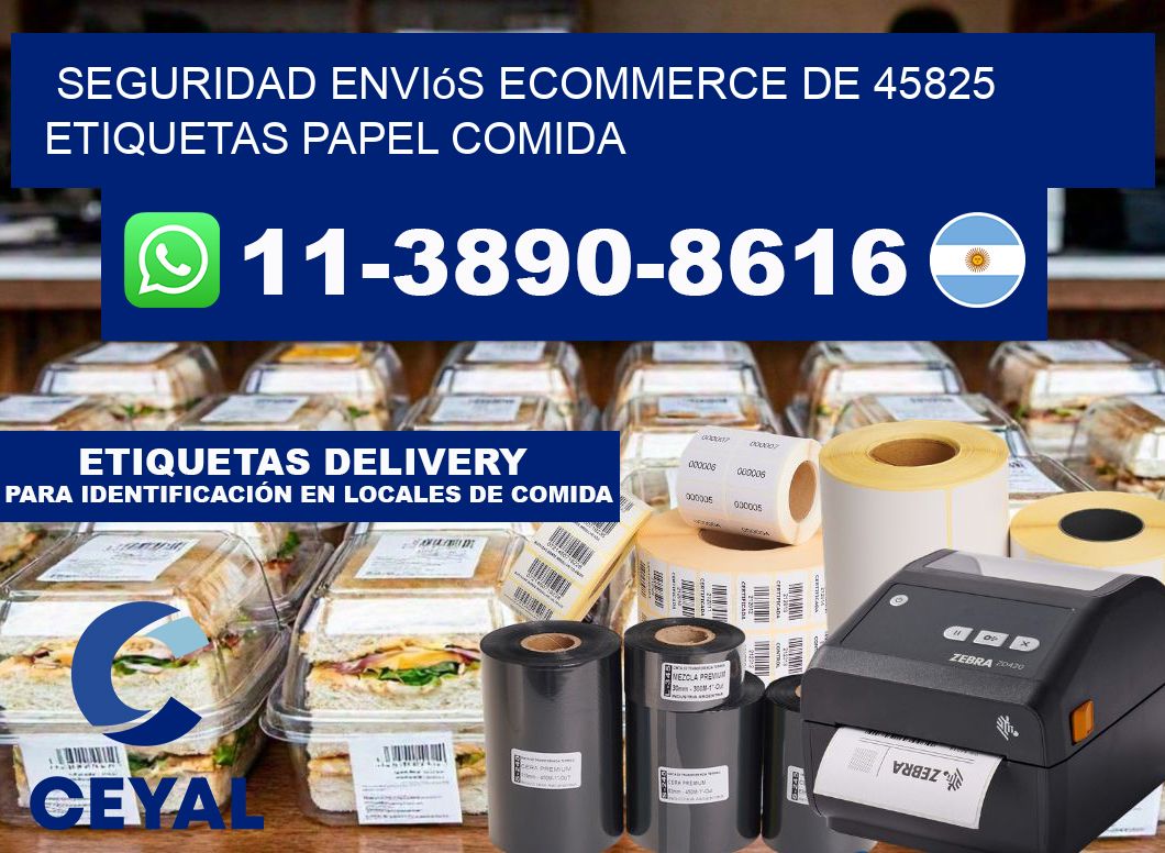 seguridad enviós ecommerce de 45825 etiquetas papel comida