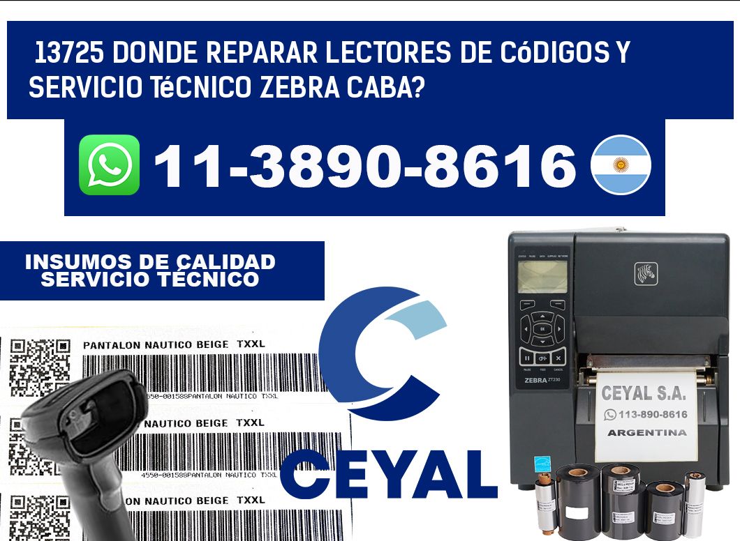 13725 donde reparar Lectores de Códigos y Servicio Técnico zebra Caba?