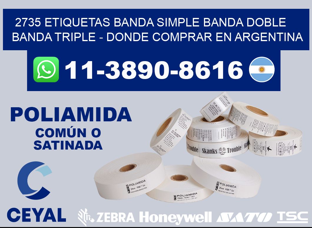 2735 etiquetas banda simple banda doble banda triple - Donde Comprar en Argentina