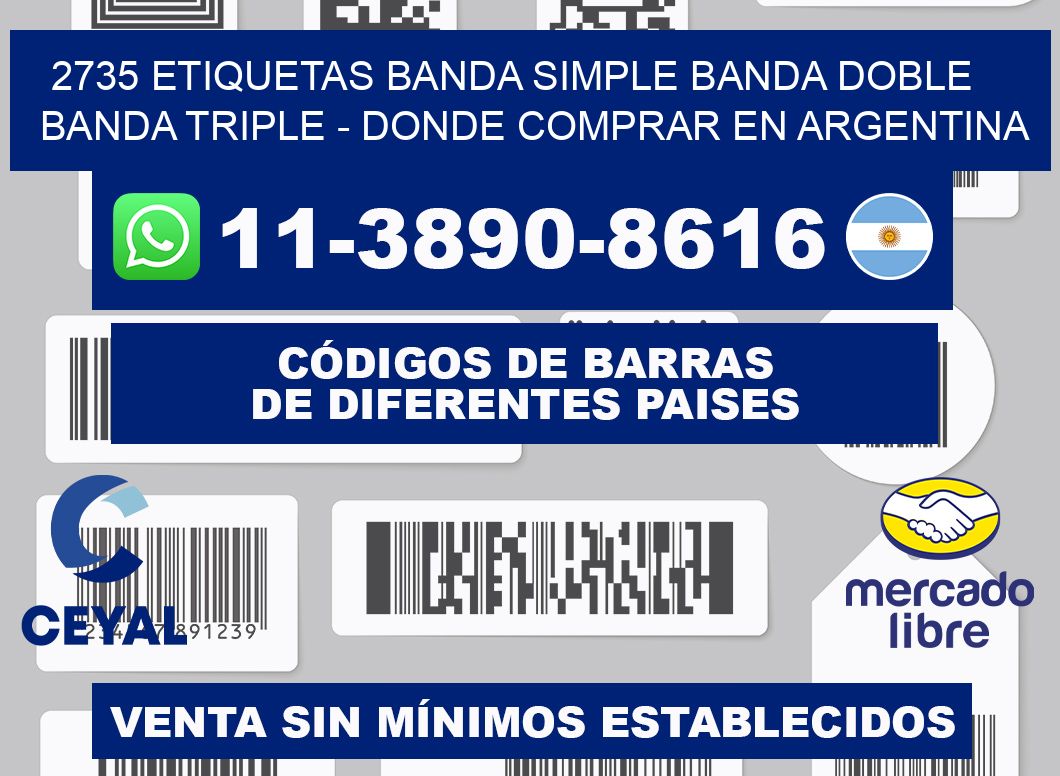 2735 etiquetas banda simple banda doble banda triple - Donde Comprar en Argentina