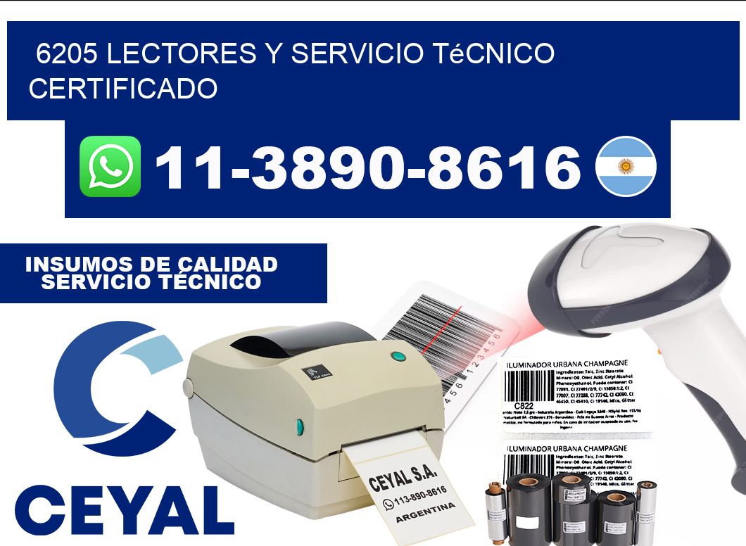 6205 Lectores y Servicio Técnico Certificado