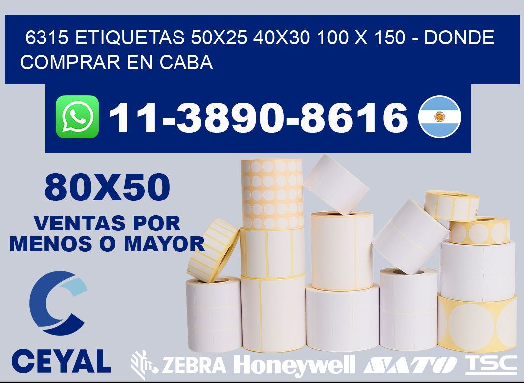 6315 etiquetas 50x25 40x30 100 x 150 - Donde Comprar en Caba