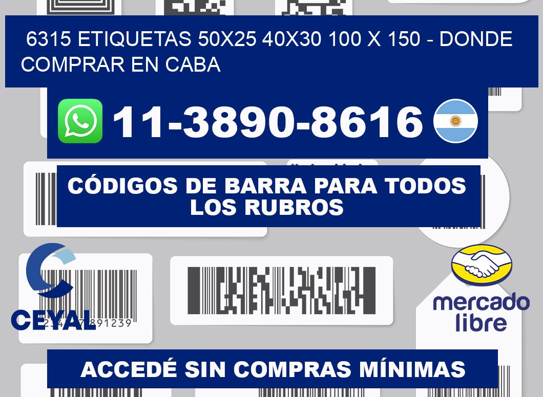6315 etiquetas 50x25 40x30 100 x 150 - Donde Comprar en Caba