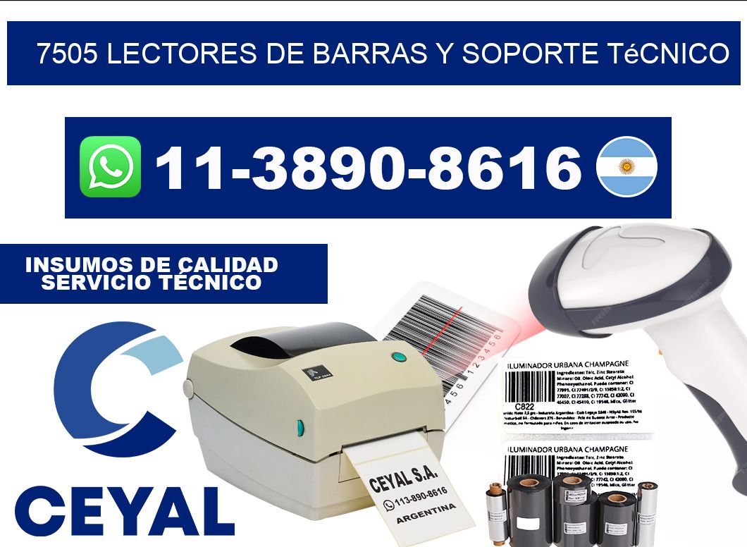 7505 Lectores de barras y Soporte Técnico