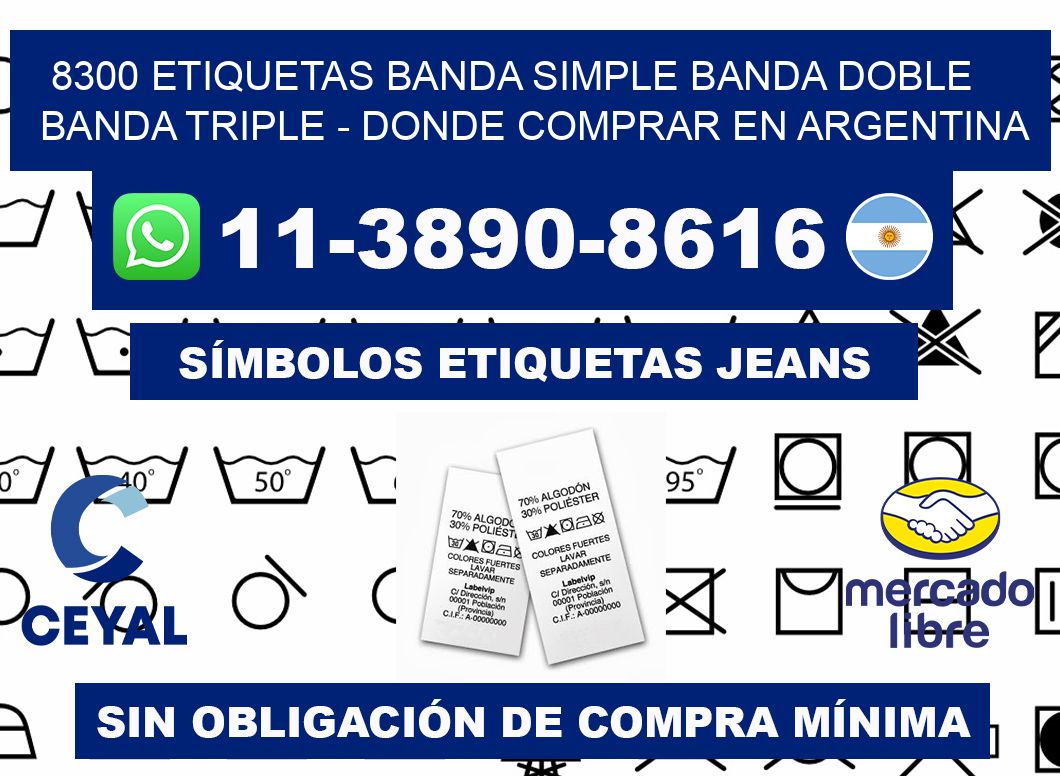 8300 etiquetas banda simple banda doble banda triple - Donde Comprar en Argentina