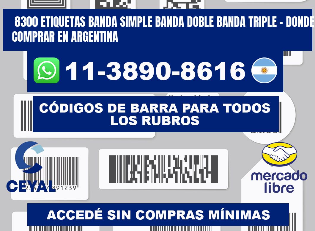 8300 etiquetas banda simple banda doble banda triple - Donde Comprar en Argentina